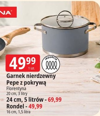 Garnek nierdzewny Pepe z pokrywą w ofercie sklepu E.Leclerc