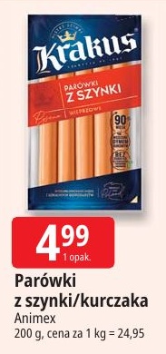Parówki z szynki/kurczaka w ofercie sklepu E.Leclerc