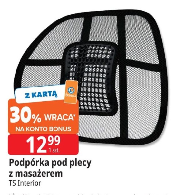 Podpórka pod plecy z masażerem w ofercie sklepu E.Leclerc