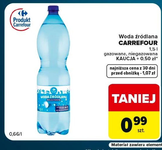 Woda źródlana CARREFOUR w ofercie sklepu Globi