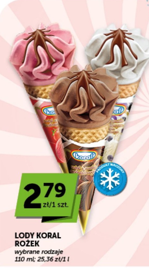 Lody rożek Koral w ofercie sklepu groszek