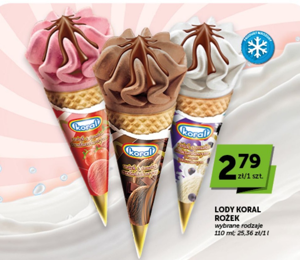 Lody rożek Koral w ofercie sklepu groszek