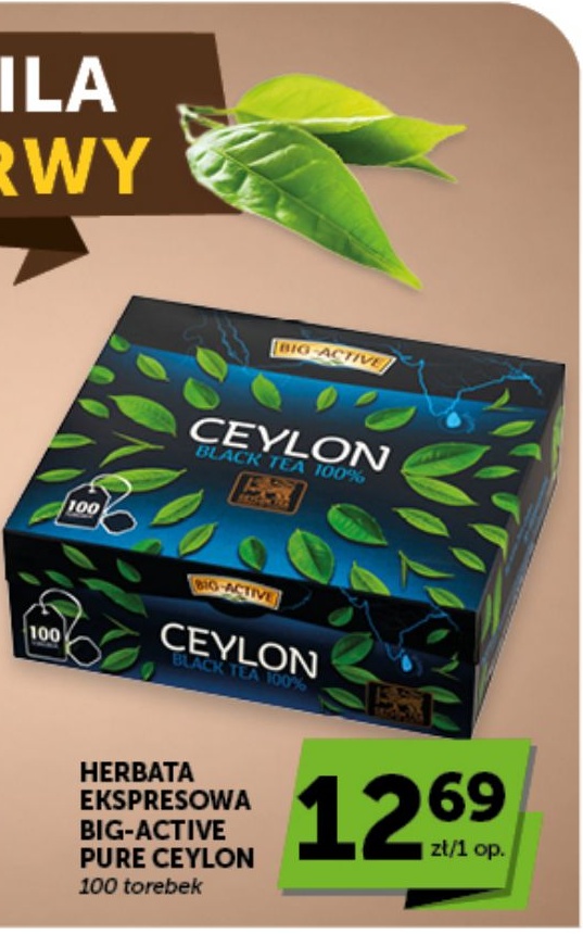 Herbata ekspresowa Pure Ceylon Big-Active w ofercie sklepu groszek