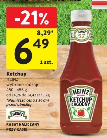 Ketchup Heinz w ofercie sklepu Intermarche