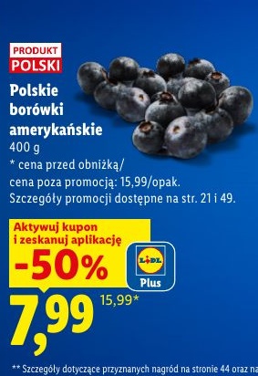 Borówki amerykańskie w ofercie sklepu LIDL