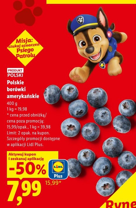 Polskie borówki amerykańskie w ofercie sklepu LIDL