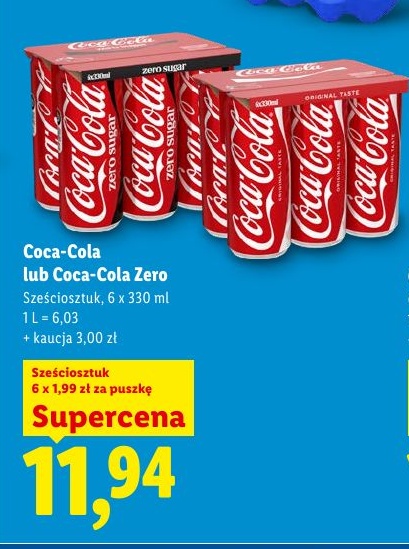Coca-Cola w ofercie sklepu LIDL