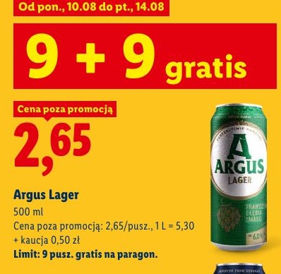 Argus Lager w ofercie sklepu LIDL