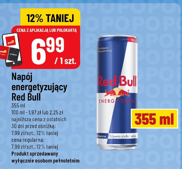 Napój energetyzujący Red Bull w ofercie sklepu POLOmarket