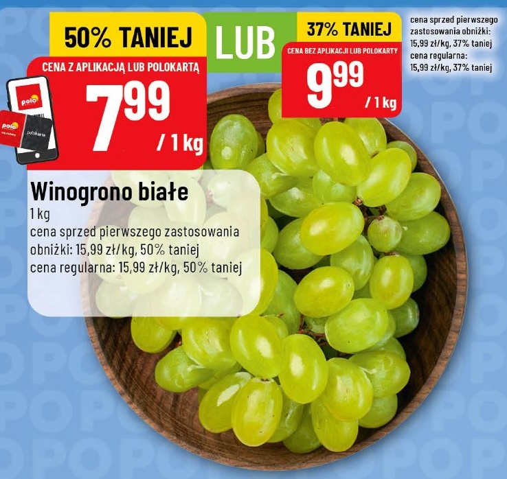 Winogrono białe w ofercie sklepu POLOmarket
