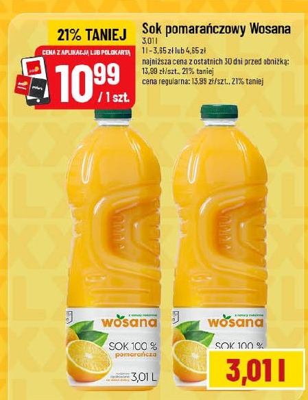 Sok pomarańczowy Wosana w ofercie sklepu POLOmarket