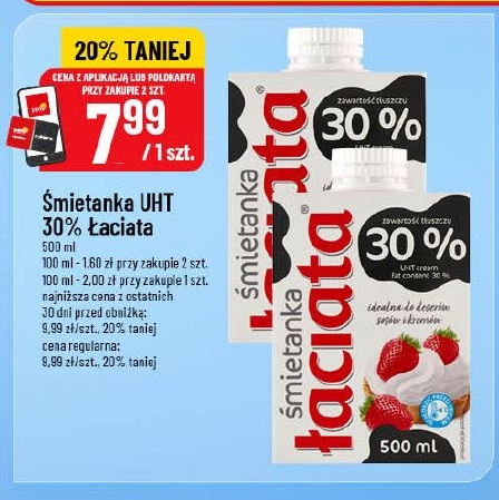 Śmietanka UHT Łaciata 30% w ofercie sklepu POLOmarket