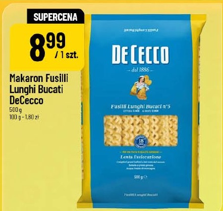 Makaron Fusilli Lunghi Bucati DeCecco w ofercie sklepu POLOmarket