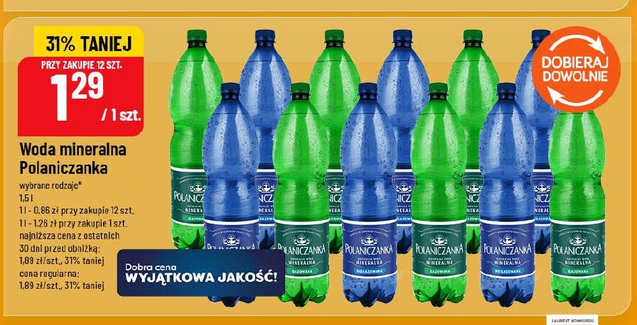 Woda mineralna Polaniczanka w ofercie sklepu POLOmarket