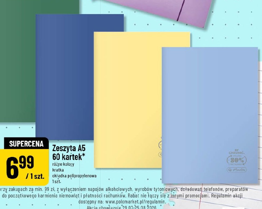 Zeszyta A5 60 kartek w ofercie sklepu POLOmarket