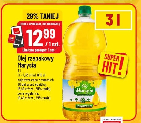 Olej rzepakowy Marysia w ofercie sklepu POLOmarket