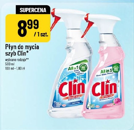 Płyn do mycia szyb Clin w ofercie sklepu POLOmarket