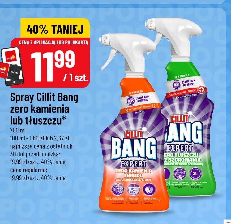Spray Cillit Bang zero kamienia lub tłuszczu w ofercie sklepu POLOmarket