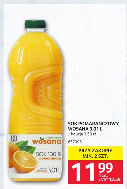 Sok pomarańczowy Wosana w ofercie sklepu SELGROS