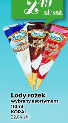 Lody rożek Koral w ofercie sklepu Społem Kielce