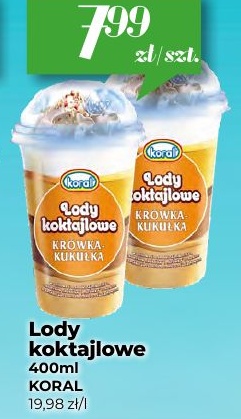 Lody koktajlowe Koral w ofercie sklepu Społem Kielce