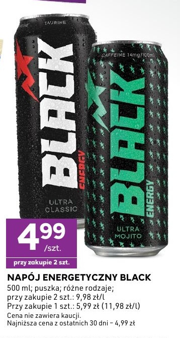Napój energetyczny Black w ofercie sklepu Stokrotka Express