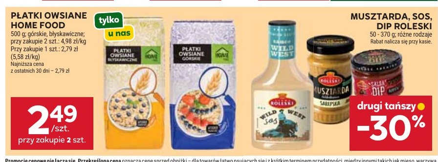 Płatki owsiane Home Food w ofercie sklepu Stokrotka Market