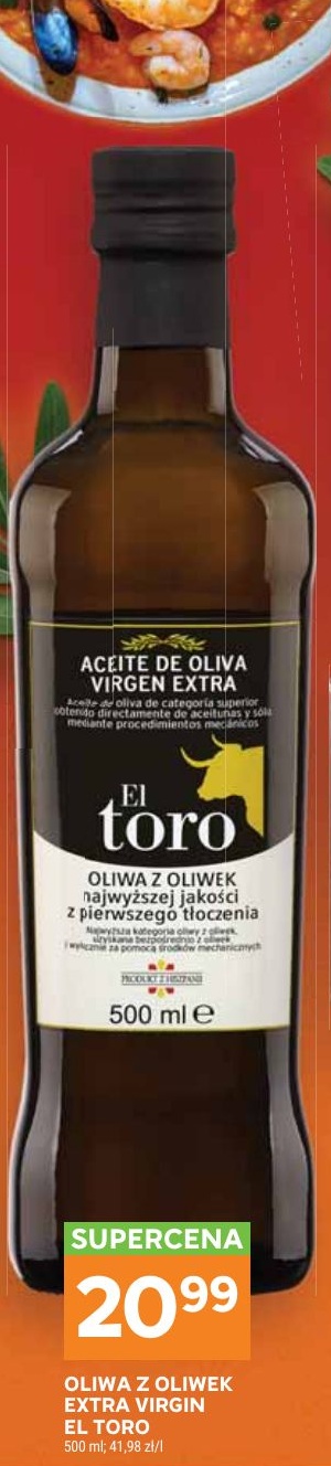 Oliwa z oliwek El Toro Extra Virgin w ofercie sklepu Stokrotka Supermarket