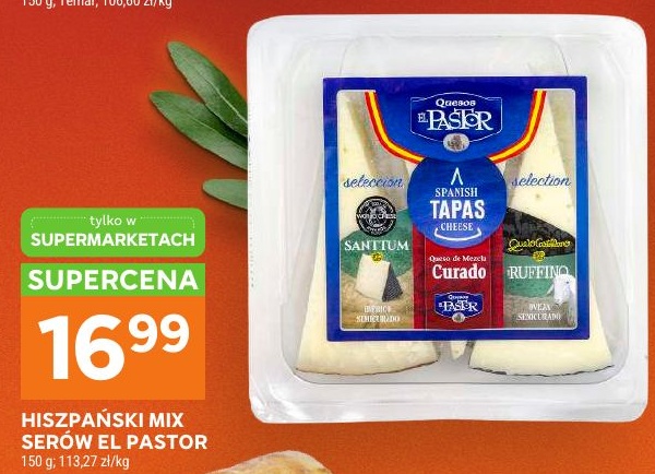 Hiszpański mix serów El Pastor w ofercie sklepu Stokrotka Supermarket
