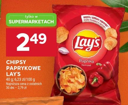 Chipsy paprykowe Lay's w ofercie sklepu Stokrotka Supermarket