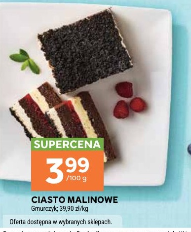 Ciasto malinowe w ofercie sklepu Stokrotka Supermarket