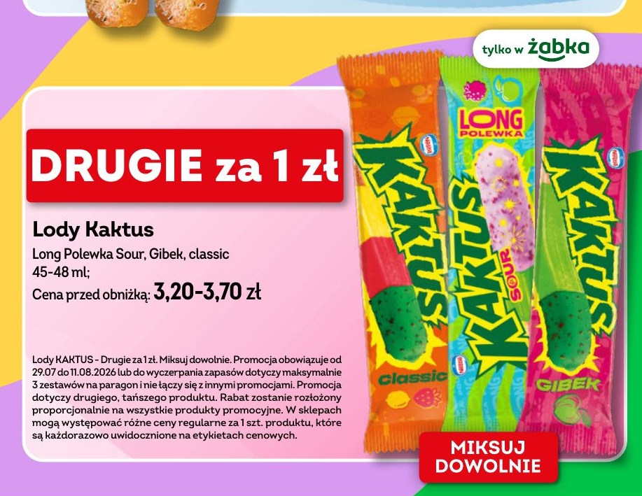 Lody Kaktus w ofercie sklepu Żabka