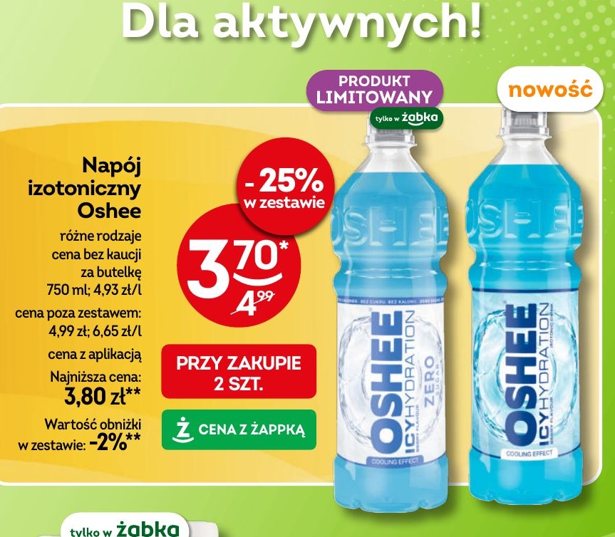 Napój izotoniczny OSHEE w ofercie sklepu Żabka