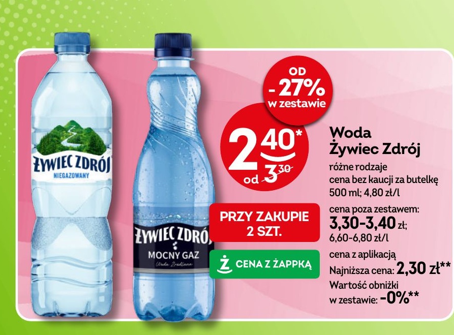 Woda Żywiec Zdrój w ofercie sklepu Żabka